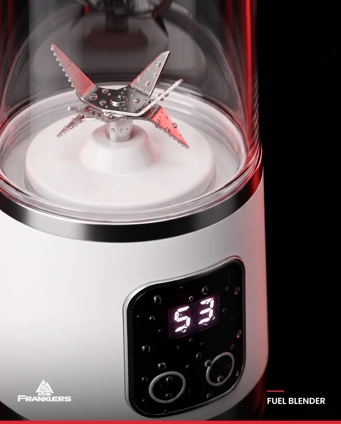 Cuchillas de acero y pantalla del FUEL BLENDER